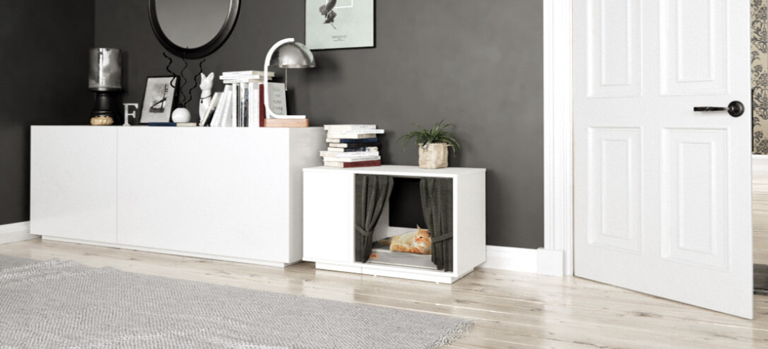 Maya Nook kattehuset falder naturligt ind id it hjem som et moderne møbel Maya Nook kattehuset falder naturligt ind id it hjem som et moderne møbel