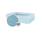 Omlet memory foam bolster hundeseng medium i himmelblå