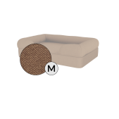 Omlet memory foam bolster hundeseng medium i toasted coconut