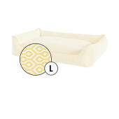 Stor rede hundeseng betræk i honeycomb pollen print af Omlet.