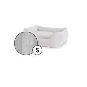 Small nest hundeseng med fløjlsbetræk i pebble grey nuance fra Omlet.
