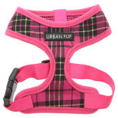 Urban pup pink tartan hundesele