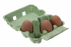 Grøn æggebakke med tre æg