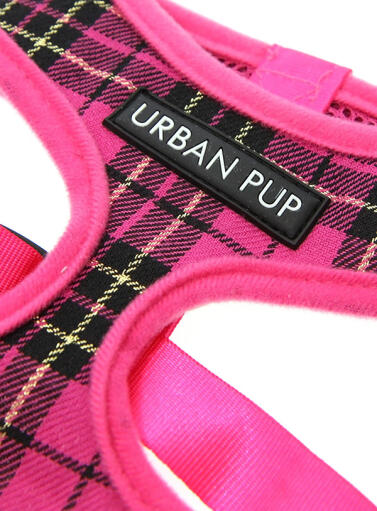Urban pup pink skotskternet selen og linen sæt