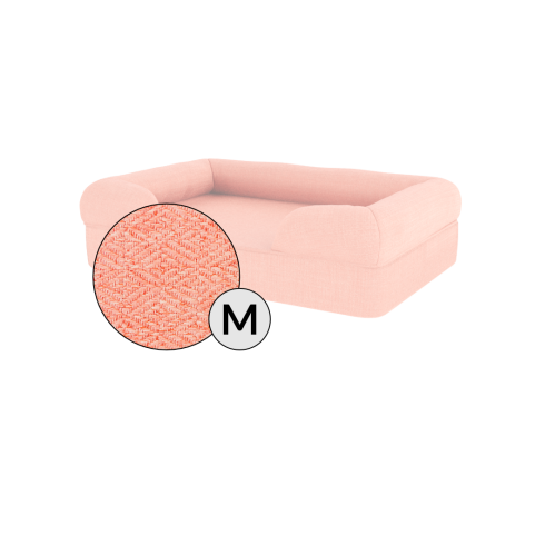 Omlet memory foam bolster hundeseng medium i ferskenrosa