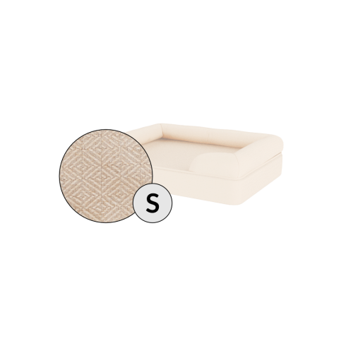 Omlet memory foam bolster hundeseng lille i naturlig beige