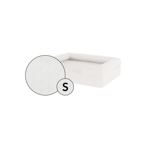 Omlet memory foam bolster hundeseng lille i meringue white