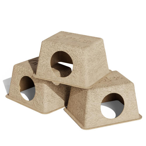 Komposterbart hamsterskjul - pakke med 3