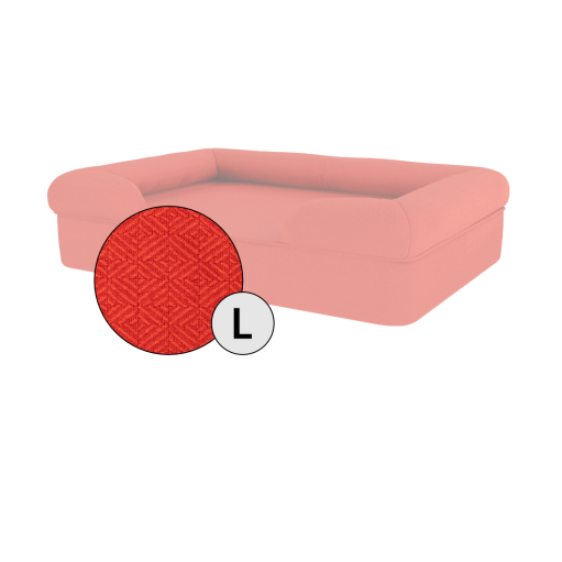 Omlet memory foam bolster hundeseng large i kirsebærrød