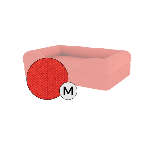 Omlet memory foam bolster hundeseng medium i kirsebærrød