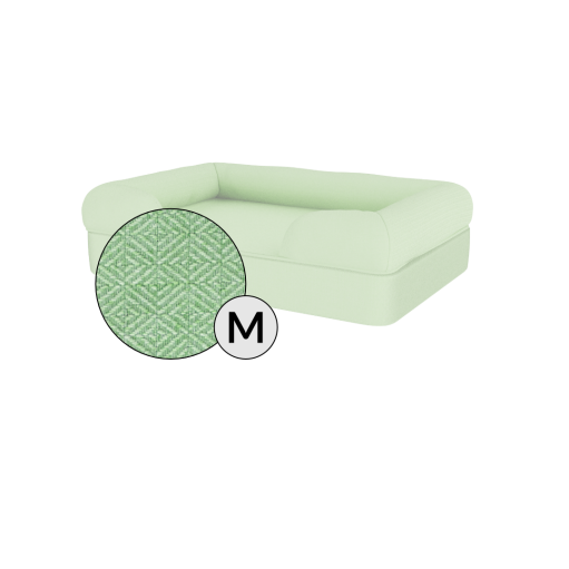 Omlet memory foam bolster hundeseng medium i matcha grøn