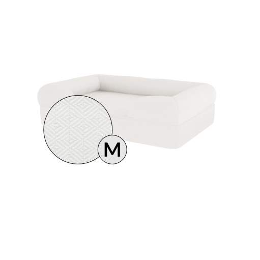 Omlet memory foam bolster hundeseng medium i meringue white