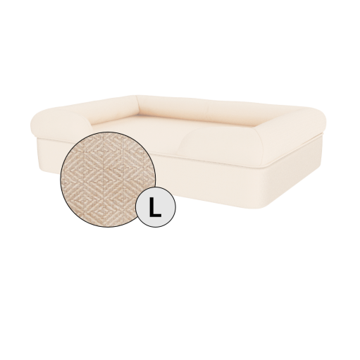 Omlet memory foam bolster hundeseng stor i naturlig beige