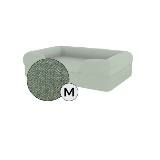 Omlet memory foam bolster hundeseng medium i salviegrøn