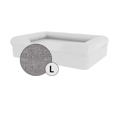 Omlet memory foam bolster hundeseng stor i stone grey