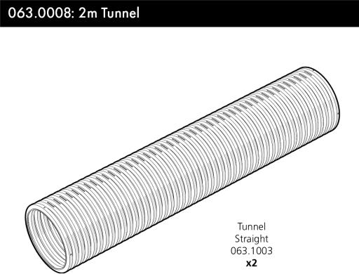 Et diagram af en 2 m lige tunnel