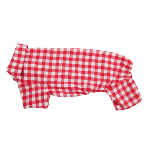 Rød og hvid hund frakke