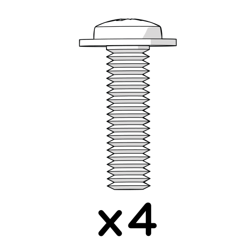 4 x maskinskrue m6x1.0.20mm flangehoved pozi pan (800.0059)