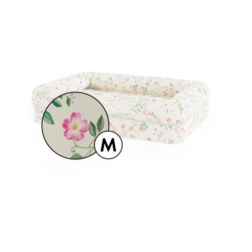 Medium betræk til hundeseng med støttekant - Morning Meadow