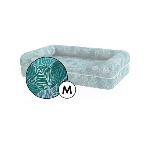 Medium betræk til hundeseng med støttekant - Nature Trail Teal