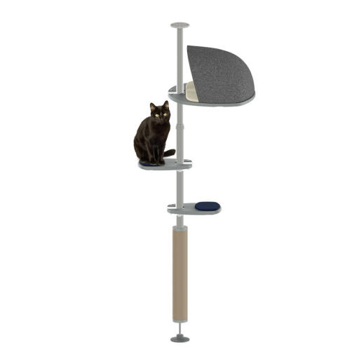 Træhussættet udendørs Freestyle cat pole system opsat