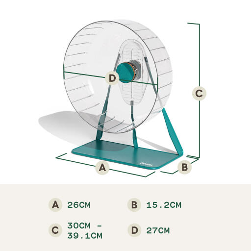 Hamsterhjul med stativ dimensioner (cm)