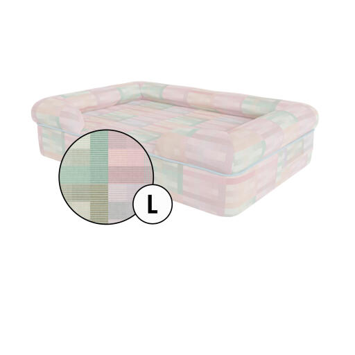 Betræk til stor hundeseng med støttekant i Prism Kaleidoscope-print af Omlet.