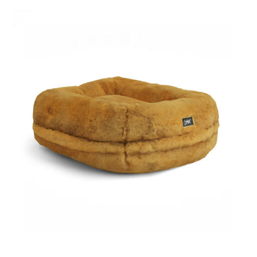 Omlet Lux ury super soft donut katteseng i butterscotch gul farve