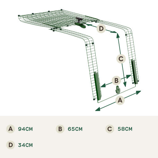 Mål på Easy Access Run-dør til Eglu Pro og Cube