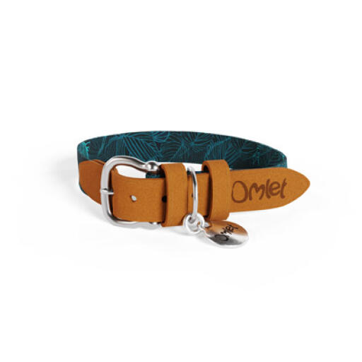 Omlets lille hundehalsbånd i Nature Trail Teal-design