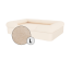 Omlet memory foam bolster hundeseng stor i naturlig beige