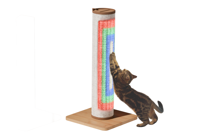 Switch katten leger med et kradsetræ med led-lys Omlet