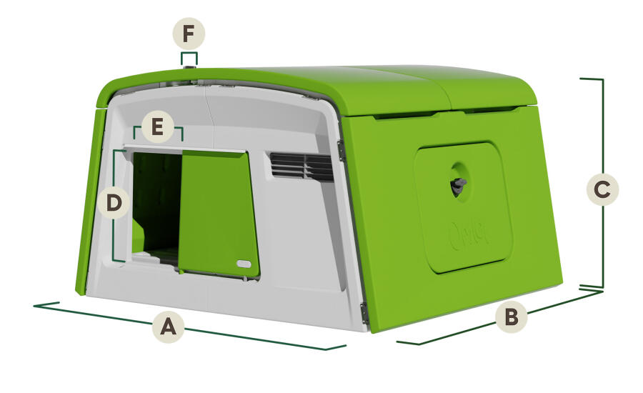 Eglu Cube husets dimensioner