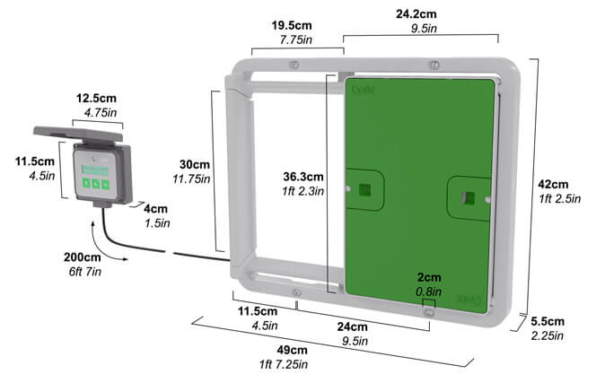 Automatic chicken coop  door opener dimensions