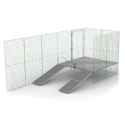 Zippi platforme til marsvinegård - 4 paneler - 2 ramper