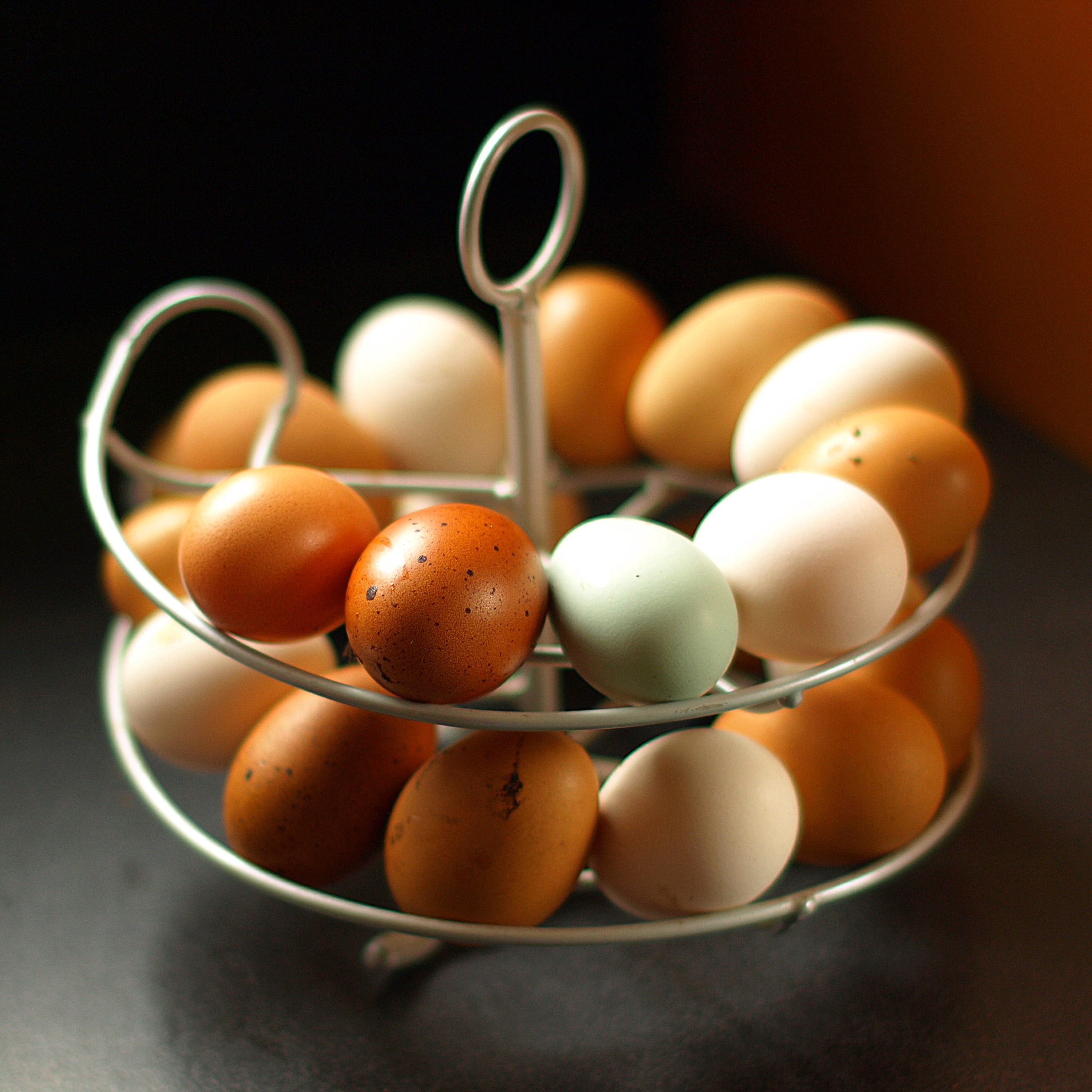 Med Omlets æggekarrusel kan du opbevare dine æg i orden efter hvor friske de er